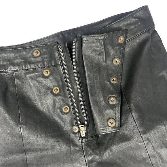 LPA Leather Pant 597 Revolve Cropped Pants High Rise Waist Black Women's Large - Picture 4 of 13